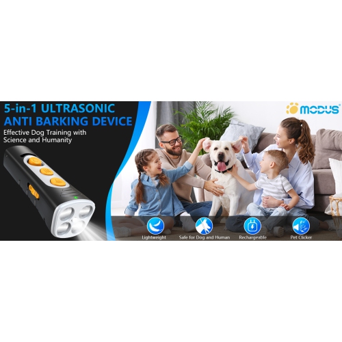 New product handheld four-head ultrasonic dog training device anti-barking safety stop barking dual-frequency switch - black