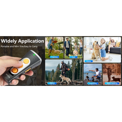 New product handheld four-head ultrasonic dog training device anti-barking safety stop barking dual-frequency switch - black