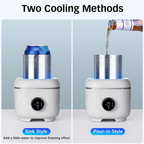 2 in 1 Smart Cooling Cup for Drinks,Cup Cooler and Warmer for Desktop,Small Can Cooler,Fast Cooling & Heating Cup for Coffee Milk Beer Chiller