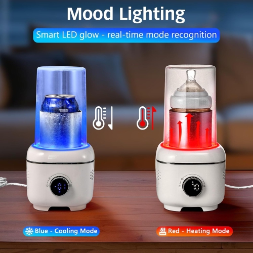 2 in 1 Smart Cooling Cup for Drinks,Cup Cooler and Warmer for Desktop,Small Can Cooler,Fast Cooling & Heating Cup for Coffee Milk Beer Chiller
