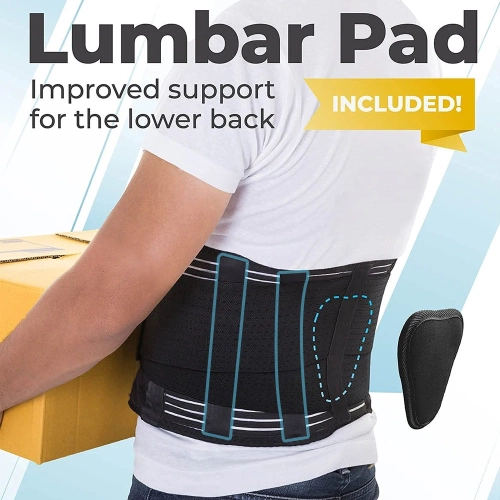 Back Support Belt Relief Back Pain, Sciatica, Herniated Disc, Scoliosis and more -Breathable Mesh Design with Lumbar Pad For Home & Lifting At Work