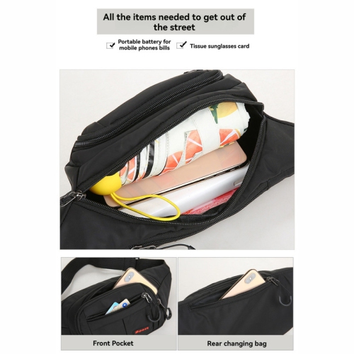 Sac de taille de course à grande capacité, peut être porté sur une épaule | Sac de téléphone mobile sport en tissu Oxford | Sac de fitness unisexe |