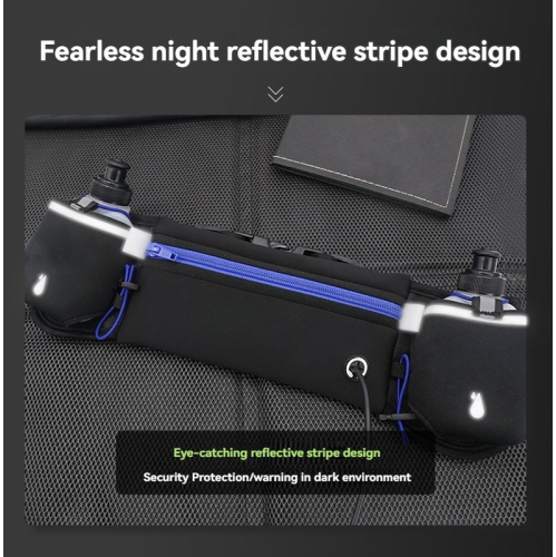 Outdoor running waist bag, sports water bottle, mobile phone integrated bag, fitness waist bag, breathable and wear-resistant, up to 150CM-green