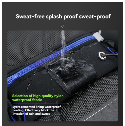 Outdoor running waist bag, sports water bottle, mobile phone integrated bag, fitness waist bag, breathable and wear-resistant, up to 150CM-black