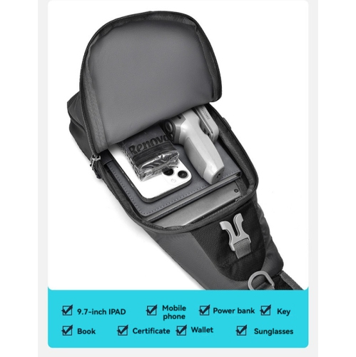 Décontracté Sac de poitrine multifonction pour hommes et femmes Sac messager léger Sac à bandoulière sport extérieur grande capacité pour téléphone