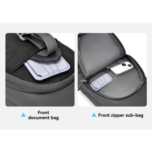 Sac de poitrine décontracté pour hommes et femmes Sac messager multifonctionnel Sac à bandoulière léger Sac de téléphone mobile extérieur grande