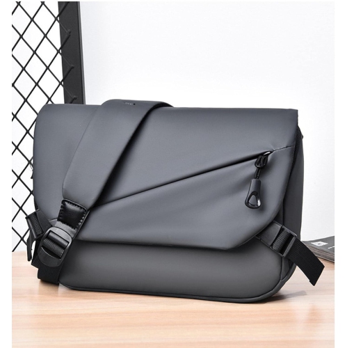 Crossbody bag, lightweight outdoor design + street fashion one-shoulder leisure, unisex crossbody bag waterproof large capacity - gray
