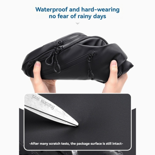 Men's chest bag messenger bag, travel outdoor wear-resistant shoulder bag, travel outdoor wear-resistant shoulder bag - black