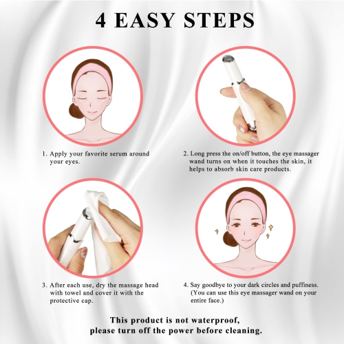 Portable Eye Massage Stick, Red and Blue Light Heated Facial Massager for Eliminating Dark Circles, Eye Bags, and Eye Swelling