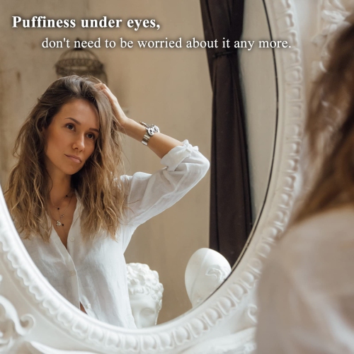 Portable Eye Massage Stick, Red and Blue Light Heated Facial Massager for Eliminating Dark Circles, Eye Bags, and Eye Swelling