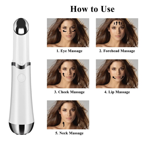 Portable Eye Massage Stick, Red and Blue Light Heated Facial Massager for Eliminating Dark Circles, Eye Bags, and Eye Swelling