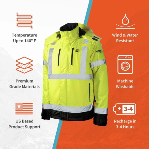 Gobi Heat Flash Heated Hi Vis Reflective Jacket