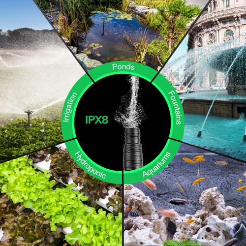 VIVOSUN 4500 GPH 220W Submersible Water Pump – High Flow Pond Pump for Waterfalls, Fish Tanks, Fountains, and Hydroponics