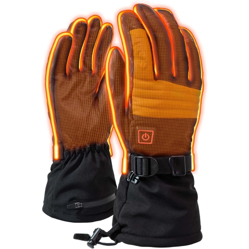 Vertex ll Heated Ski/Snowboard Gloves - 6 Hours of Heat | Battery and Charger Included | 3 Heat Settings | Heat Up and Around Each Finger - Small