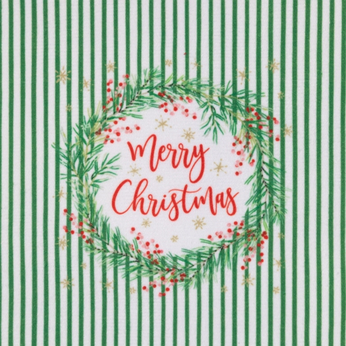 Ensemble de 2 serviettes de cuisine unies et rayées Merry Christmas - 26 po