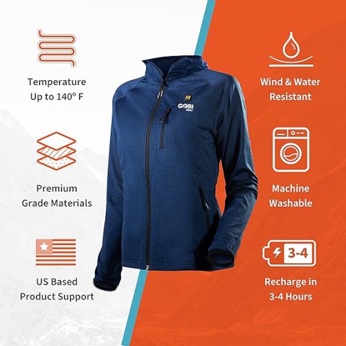 Apex Women's Heated Tech Hoodie - 10 hrs of Heat | With Battery & Charging Cable | Machine Washable