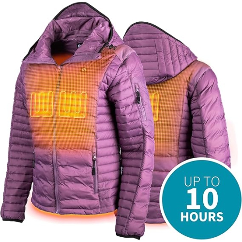 Veste matelassée chauffée Lita |9 heures de chaleur | Avec batterie et chargeur | Baie fard, très petit