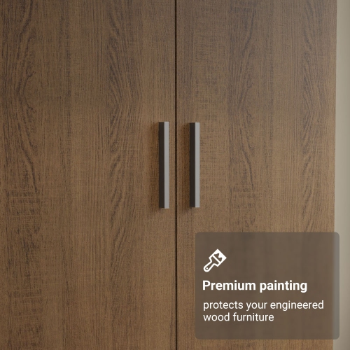 Madesa 4 Doors 4 Drawers Storage Cabinet Wardrobe with Shelves and Hanging Space 63 Inch Wooden Armoire Closet Organization Unit for Bedroom and