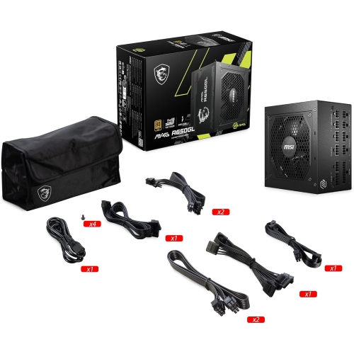 Open Box - MSI Mag 80 Plus A650GL 650-Watt ATX Modular Power Supply