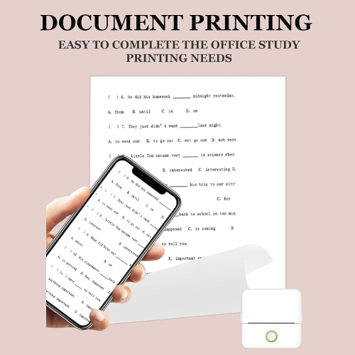 Mini Pocket Sticker Printer Bluetooth Wireless Connection Portable Sticker Maker for Learning, Note, Journal, DIY, Work