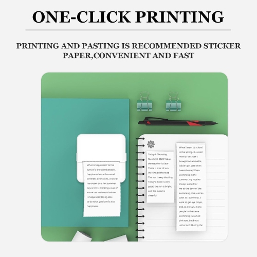 Mini Pocket Sticker Printer Bluetooth Wireless Connection Portable Sticker Maker for Learning, Note, Journal, DIY, Work