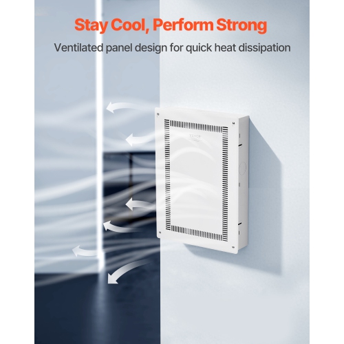 Boîtier multimédia structuré VEVOR de 20&nbsp;po, boîtier multimédia encastré avec couvercle, trousse de gestion de câbles mural, armoire multimédia,