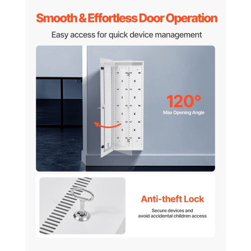Boîtier multimédia VEVOR de 42&nbsp;po, centre multimédia structuré avec porte à charnière ventilée, boîtier de gestion des câbles, armoire