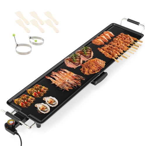 Gymax 35'' Extra Large Electric Griddle w/ Adjustable Temperature Thermostats Drip Tray