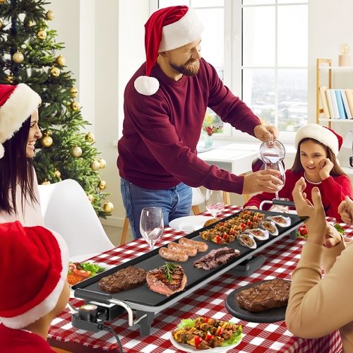 Gymax 35'' Extra Large Electric Griddle w/ Adjustable Temperature Thermostats Drip Tray