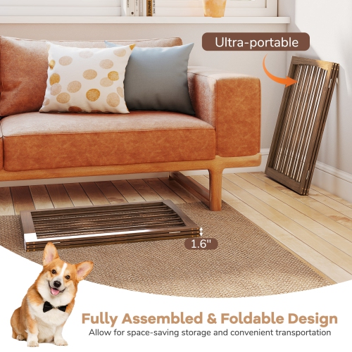 Gymax 30'' Tall Wooden Pet Fence for Indoor House Doorway Hallway Stairs Porch