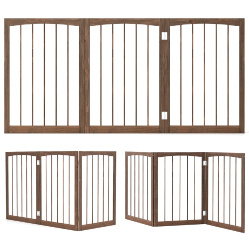 Gymax 30'' Tall Wooden Pet Fence for Indoor House Doorway Hallway Stairs Porch