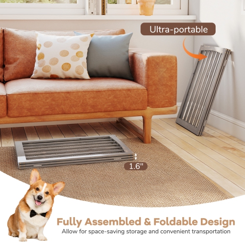 Gymax 30'' Tall Wooden Pet Fence for Indoor House Doorway Hallway Stairs Porch