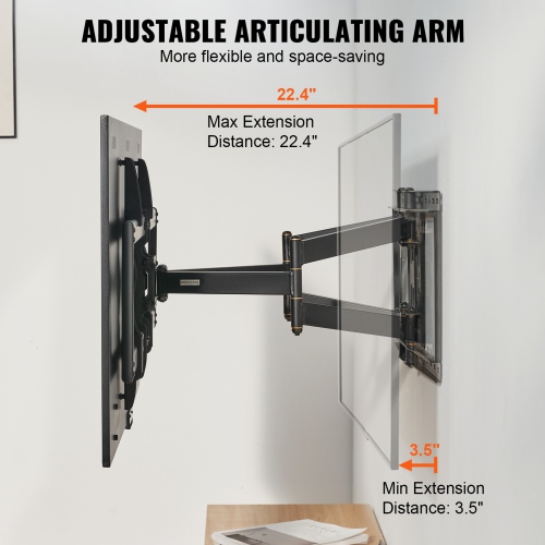 VEVOR 165 lbs L.C. TV Mount Fits for Most 37-90 inch TVs, Swivel Tilt Horizontal Adjustment TV Wall Mount Bracket with 4 Articulating Arms, Max VESA