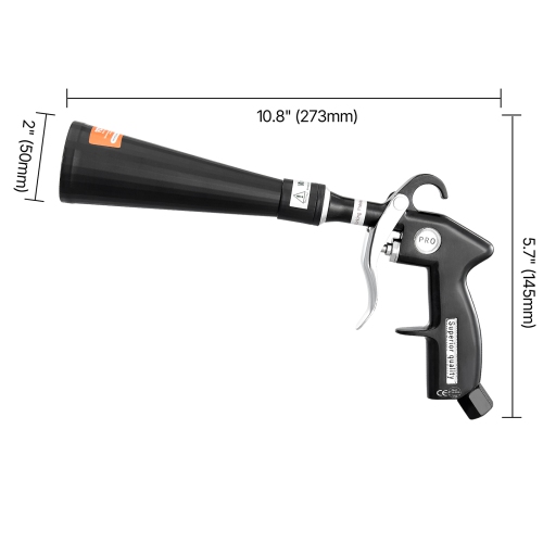 VEVOR 6-9.2 Bar Car Cleaning Gun, High-Pressure Blow Gun with 2-Set Nozzles, 360° Nozzle for Complete Cleaning, Blasts Dirt and Dust from Surface,