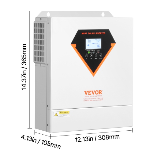 VEVOR 3500W Hybrid Solar Inverter, All in One Pure Sine Wave Power Inverter Charger, 24V DC to 220/230V AC, Built-in 100A MPPT Controller, for