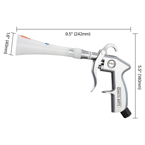 VEVOR 6-9.2 Bar Car Cleaning Gun, High-Pressure Blow Gun with 2-Set Nozzles, 360° Nozzle for Thorough Cleaning, Blasts Dirt and Dust from Surface,