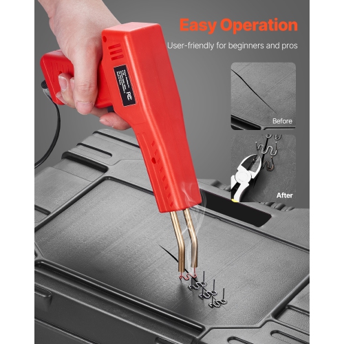 VEVOR 100W Plastic Welder Kit Deluxe, Welding Gun+60 W/100W Soldering Iron, Professional Welding Tool with 1000PCS Hot Staples & 60 Rods for Car