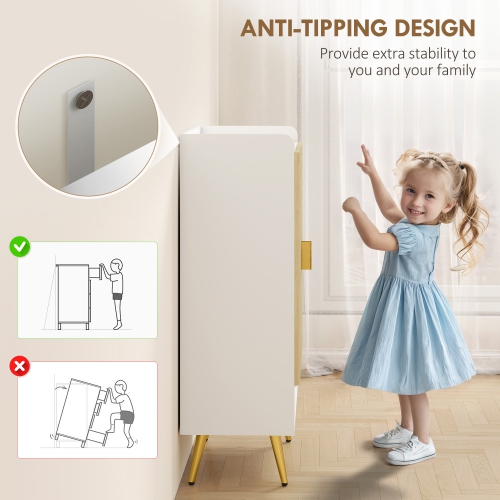 HOMCOM – Armoire étroite pour chaussures d'entrée avec 2 portes, tablettes ajustables et tablette ouverte pour 15 paires de chaussures, naturel