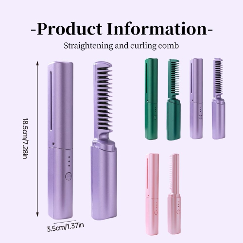 Wireless Hair Straightener, Portable Rechargeable Hair Straightener, Women's Mini Hair Straightener Suitable for Travel and Home Use
