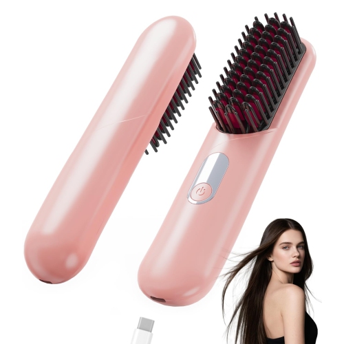 Wireless Hair Straightener, Portable Mini Styling Comb for Curling and Straightening, USB Charging, Suitable for Travel and Home Use
