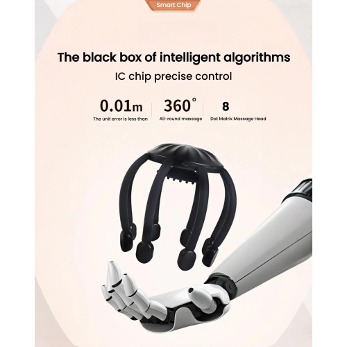 Electric Scalp Massager with 8 Nodes, 4 Modes, Portable Rechargeable Head Massager for Stress Relief, Headache Relief, and Sleep Aid