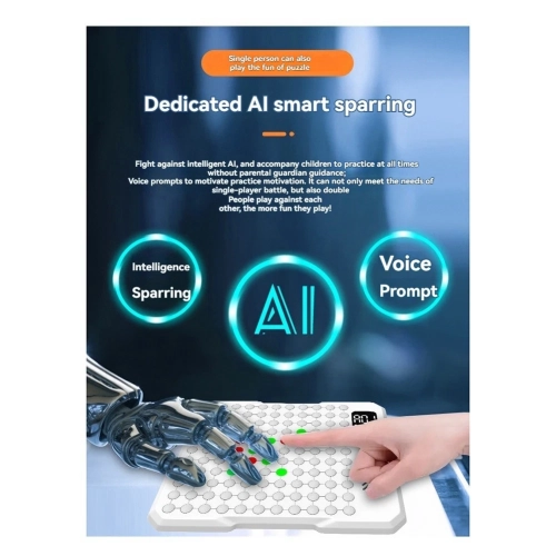 14-in-1 Smart Electronic Board Game - AI Multi-function Smart Go Board, Single and Double Mode, Memory Game, Light Touch, Voice Prompt, Great Gift