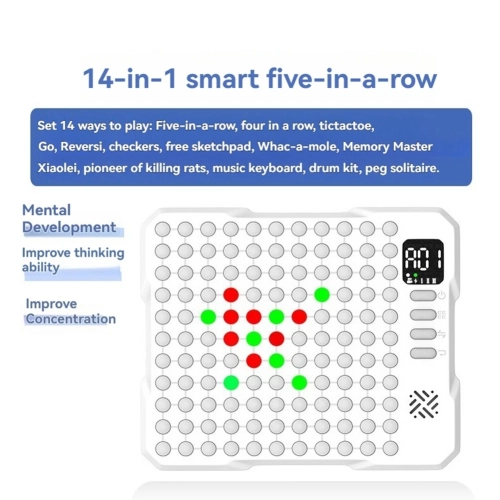 14-in-1 Smart Electronic Board Game - AI Multi-function Smart Go Board, Single and Double Mode, Memory Game, Light Touch, Voice Prompt, Great Gift