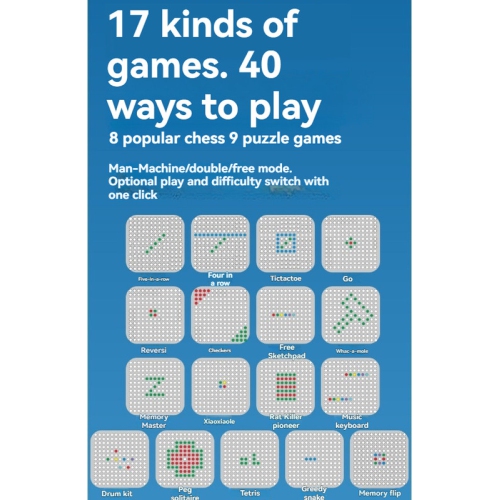 17-in-1 Smart Electronic Board Game - AI Multi-function Smart Go Board, Single and Double Mode, Memory Game, Light Touch, Voice Prompt, Great Gift