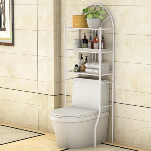 3-Tier Over-the-Toilet Bathroom Storage Rack with Open Shelves for Towels & Toiletries