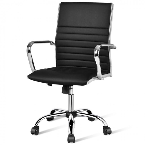 PU Leather Office Chair with High Back and Armrests, Ideal for Conference Rooms