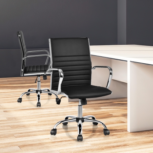 PU Leather Office Chair with High Back and Armrests, Ideal for Conference Rooms