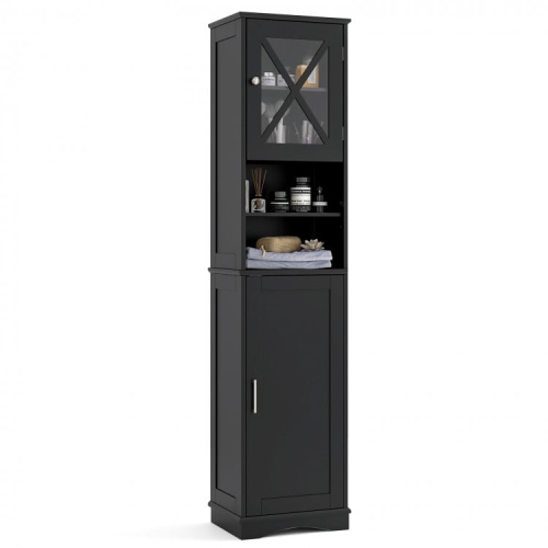 Tall Bathroom Cabinet Freestanding Storage Cabinet with 5 Adjustable Shelves