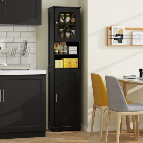 Tall Bathroom Cabinet Freestanding Storage Cabinet with 5 Adjustable Shelves