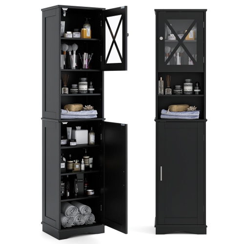 Tall Bathroom Cabinet Freestanding Storage Cabinet with 5 Adjustable Shelves